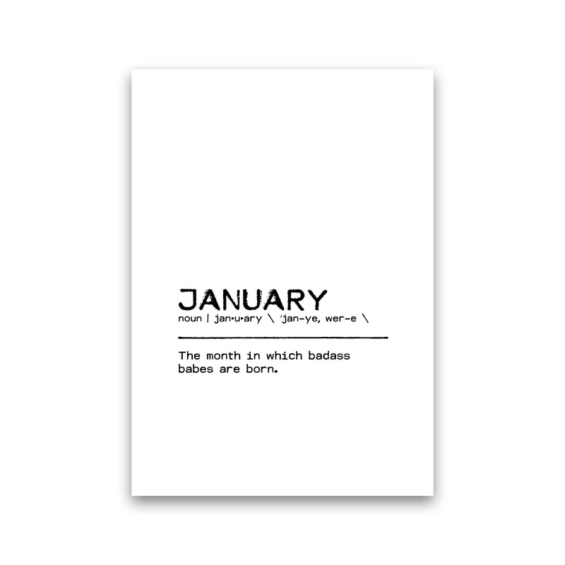 January Badass Definition Quote Print By Orara Studio Print Only
