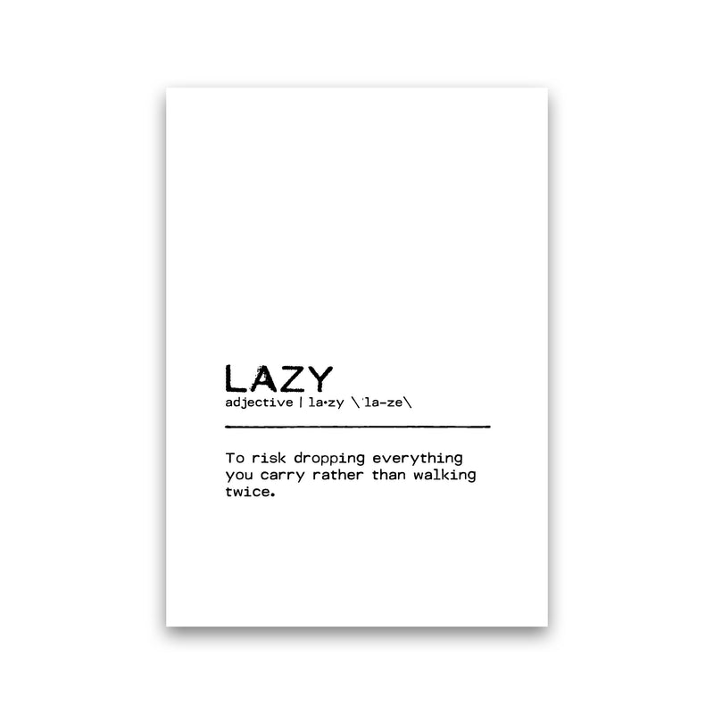 Lazy Risk Definition Quote Print By Orara Studio Print Only