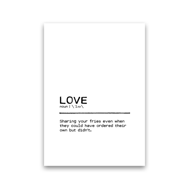Love Fries Definition Quote Print By Orara Studio Print Only