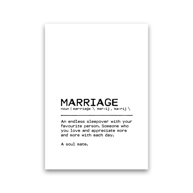 Marriage Sleepover Definition Quote Print By Orara Studio Print Only