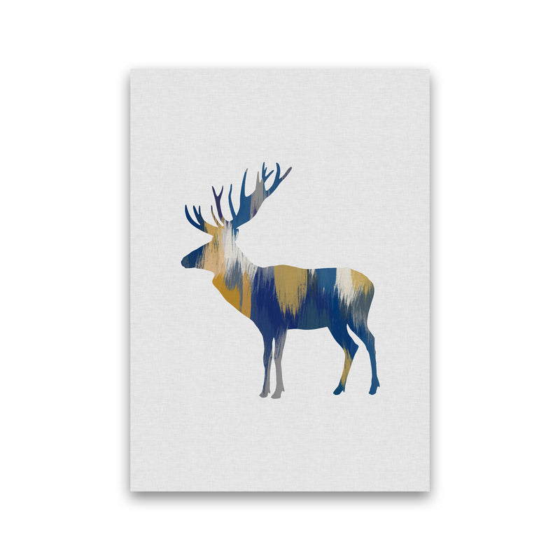 Moose Blue & Yellow Print By Orara Studio Animal Art Print Print Only
