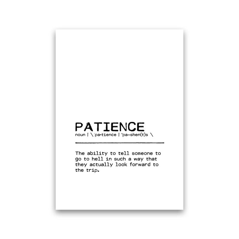 Patience Hell Definition Quote Print By Orara Studio Print Only