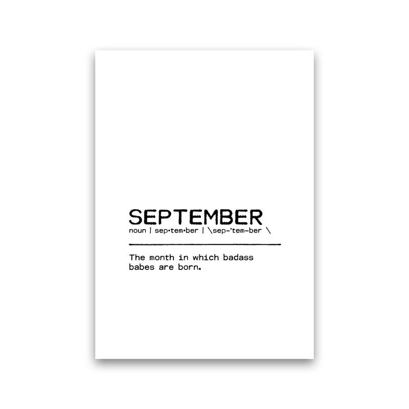 September Badass Definition Quote Print By Orara Studio Print Only