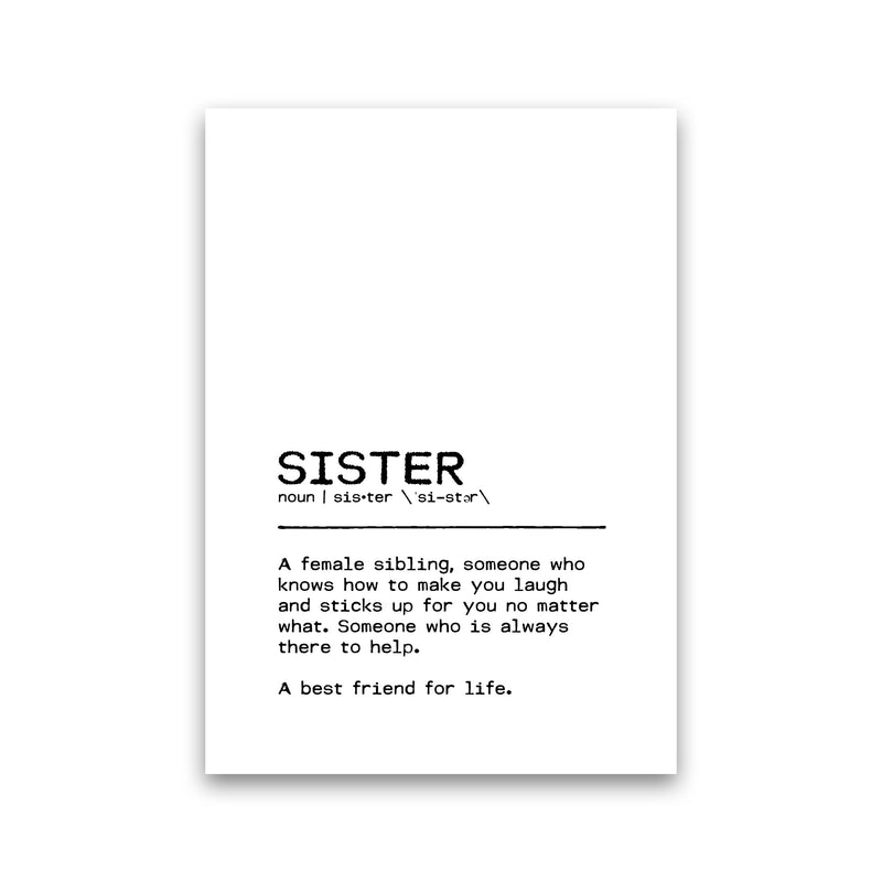Sister Best Friend Definition Quote Print By Orara Studio Print Only