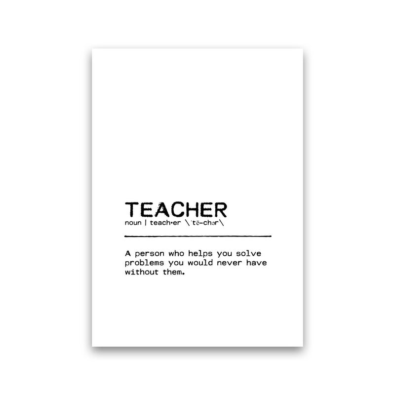 Teacher Help Definition Quote Print By Orara Studio Print Only
