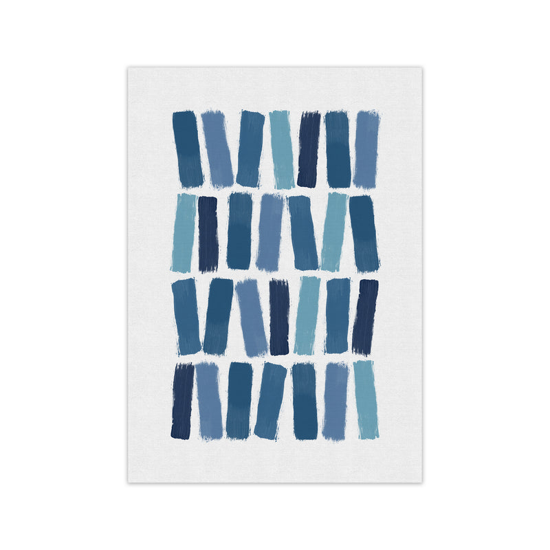 Blue Brush Strokes Art Print by Orara Studio A2 Black Frame