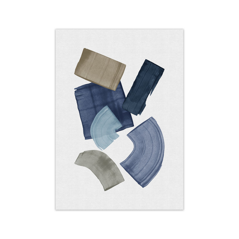 Blue _ Brown Paint Blocks Art Print by Orara Studio A1 Print Only