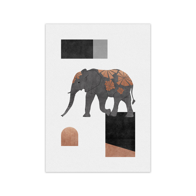 Elephant Mosaic II Art Print by Orara Studio A4 Oak Frame