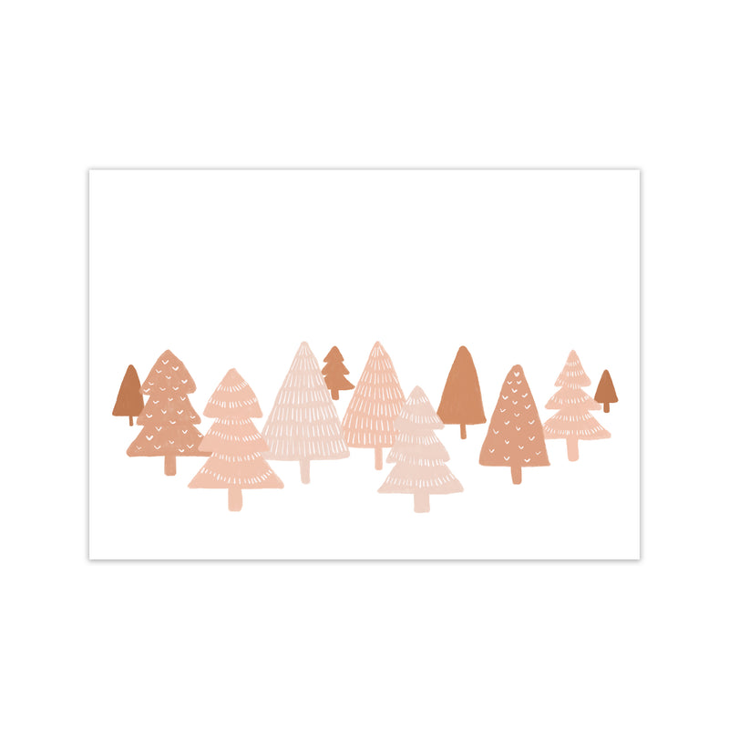 Blush Winter Trees Christmas Art Print by Orara Studio Print Only