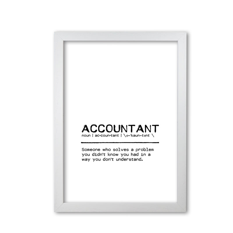 Accountant Solves Definition Quote Print By Orara Studio White Grain