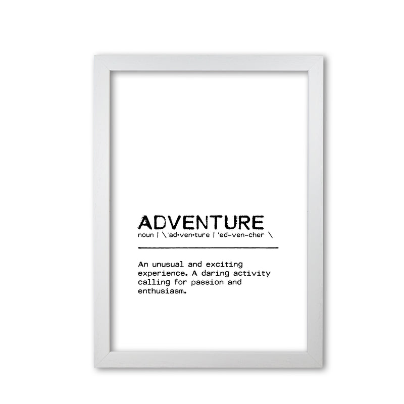 Adventure Experience Definition Quote Print By Orara Studio White Grain