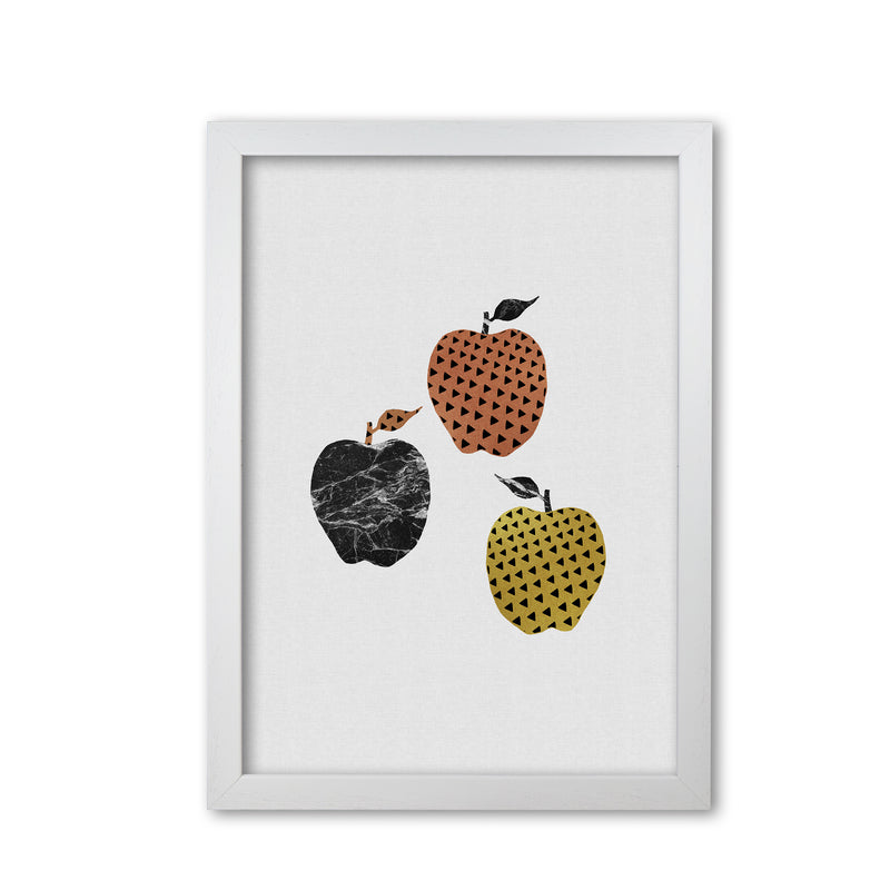 Apples Print By Orara Studio, Framed Kitchen Wall Art White Grain