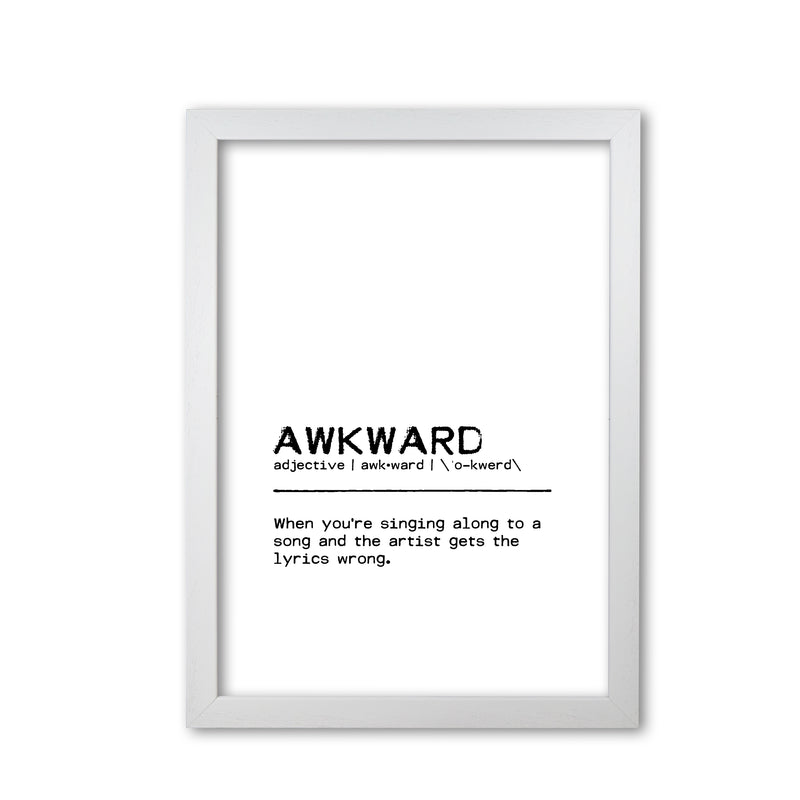 Awkward Singing Definition Quote Print By Orara Studio White Grain