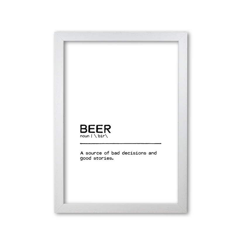 Beer Stories Definition Quote Print By Orara Studio White Grain