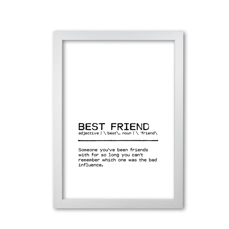 Best Friend Influence Definition Quote Print By Orara Studio White Grain