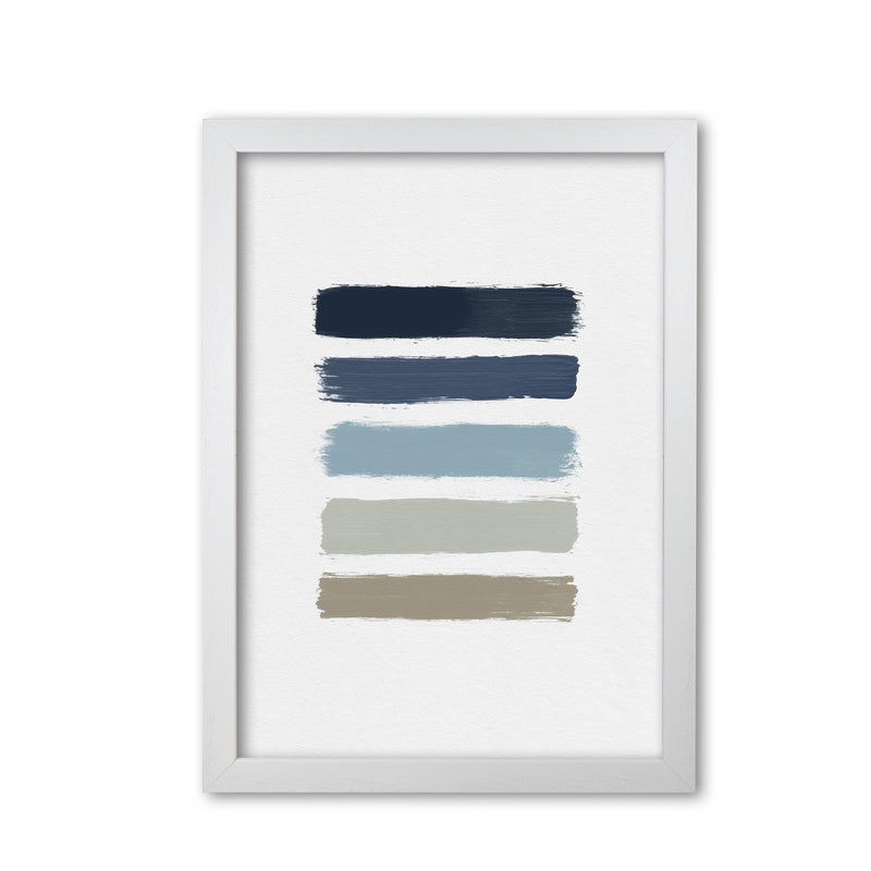 Blue & Taupe Stripes Print By Orara Studio White Grain