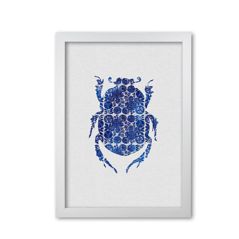 Blue Beetle I Print By Orara Studio Animal Art Print White Grain