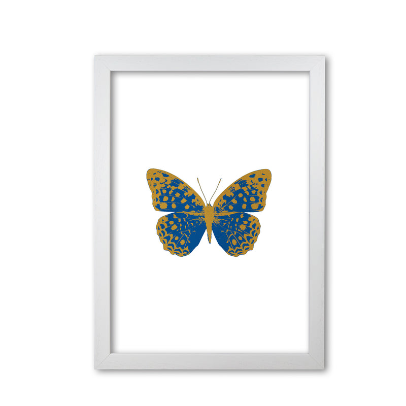 Blue Butterfly Print By Orara Studio Animal Art Print White Grain