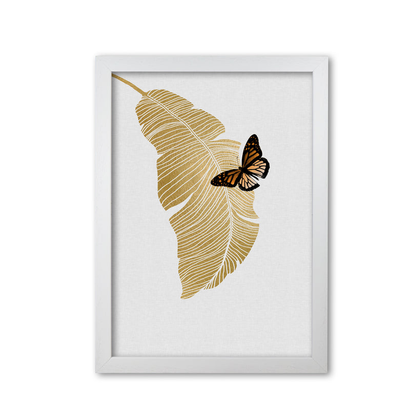 Butterfly & Palm Leaf Print By Orara Studio White Grain