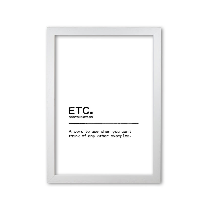 ETC Definition Quote Print By Orara Studio White Grain