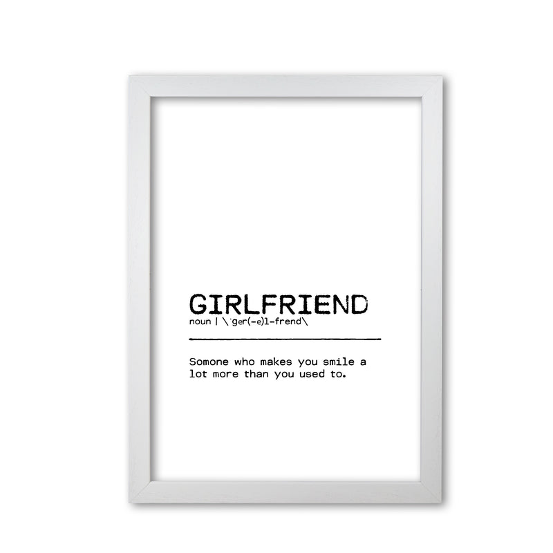 Girlfriend Smile Definition Quote Print By Orara Studio White Grain
