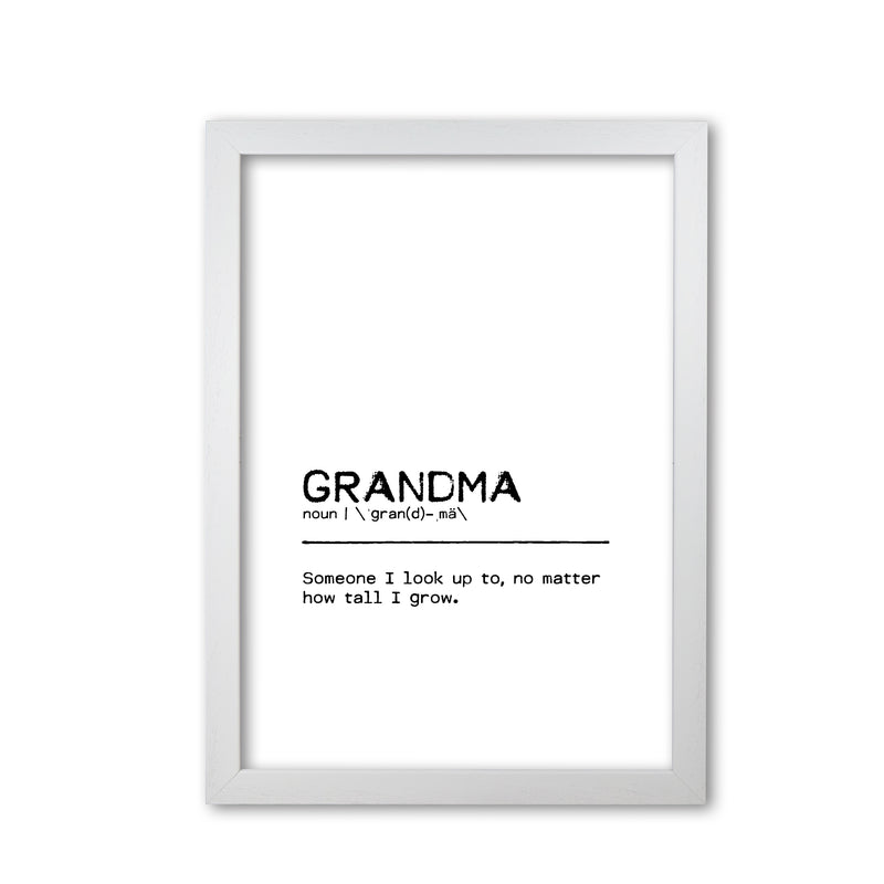 Grandma Tall Definition Quote Print By Orara Studio White Grain