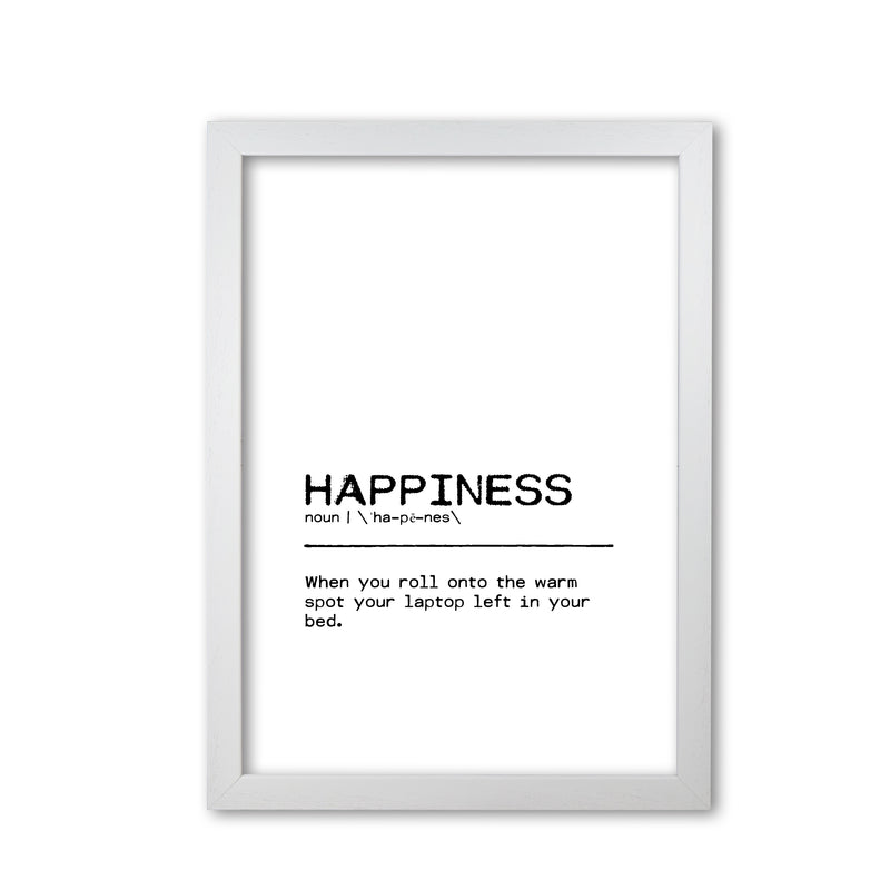 Happiness Laptop Definition Quote Print By Orara Studio White Grain