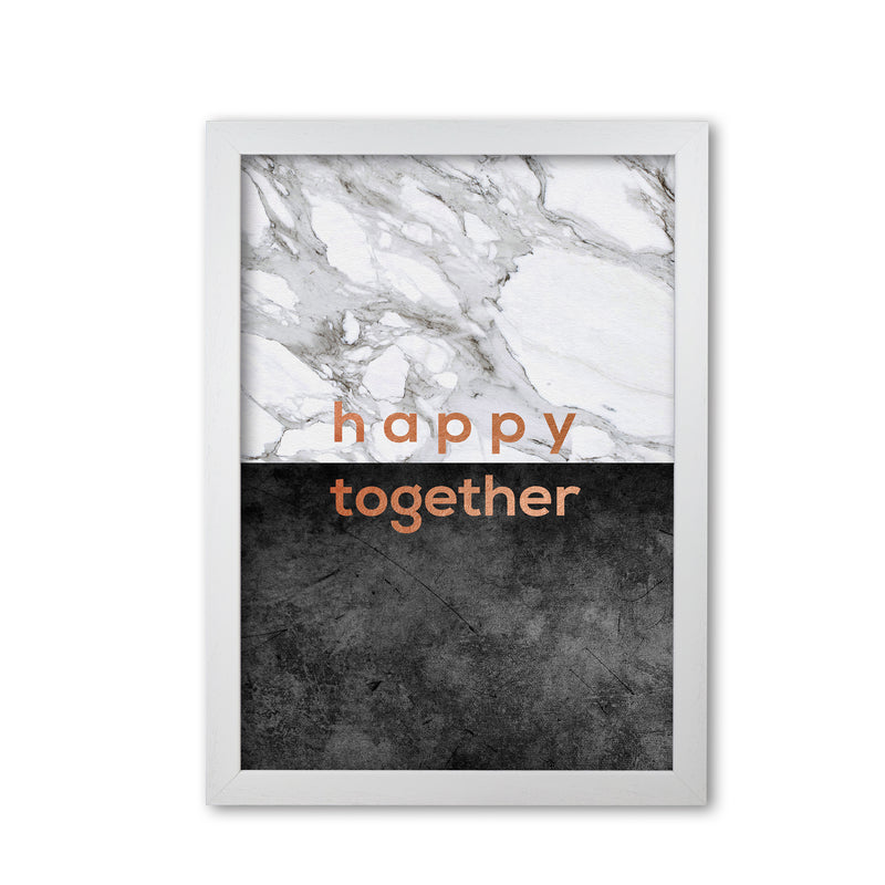 Happy Together Copper Quote Print By Orara Studio White Grain