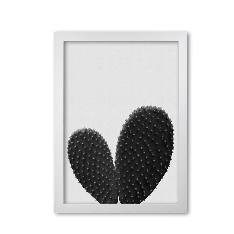 Heart Cactus Black & White Print By Orara Studio White Grain