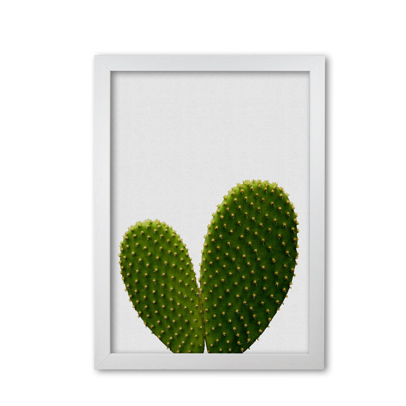 Heart Cactus Print By Orara Studio, Framed Botanical & Nature Art Print White Grain