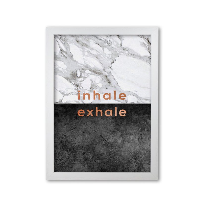 Inhale Exhale Copper Quote Print By Orara Studio White Grain