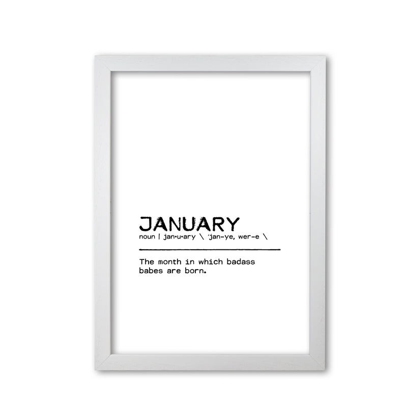 January Badass Definition Quote Print By Orara Studio White Grain