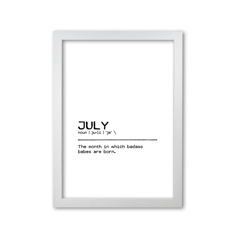 July Badass Definition Quote Print By Orara Studio White Grain