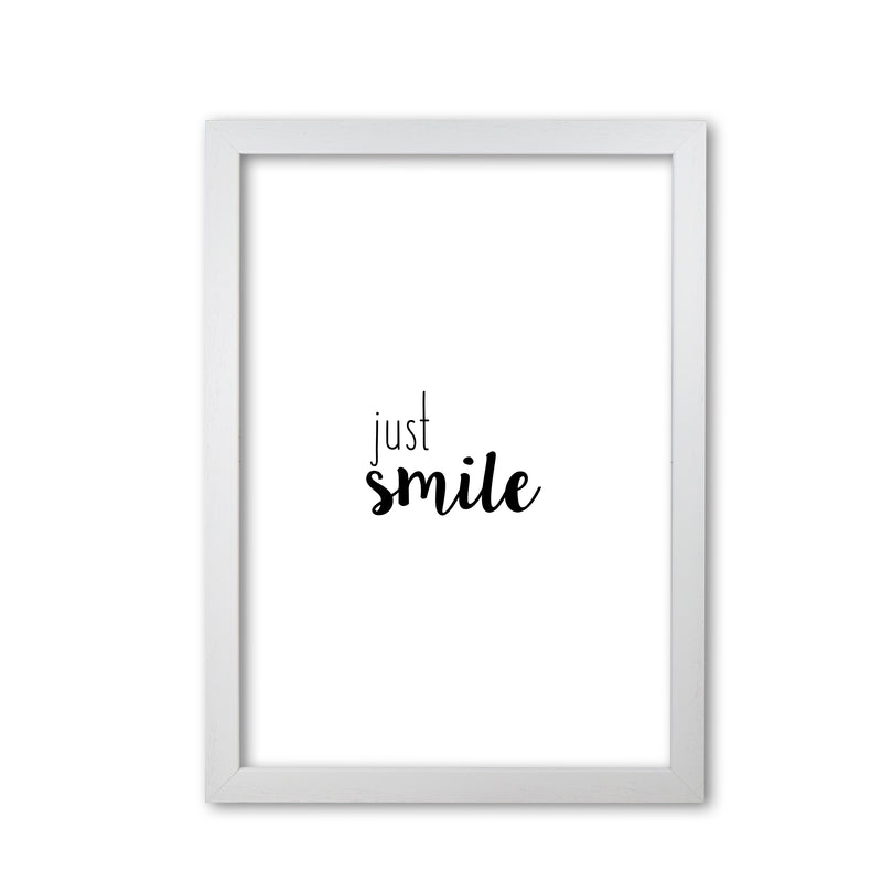 Just Smile Quote Print By Orara Studio White Grain