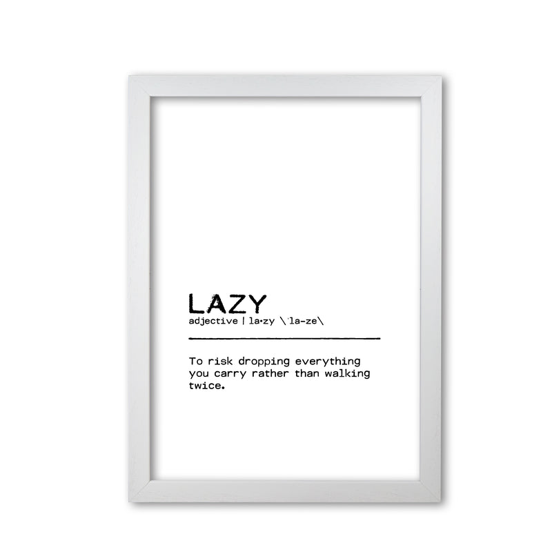 Lazy Risk Definition Quote Print By Orara Studio White Grain