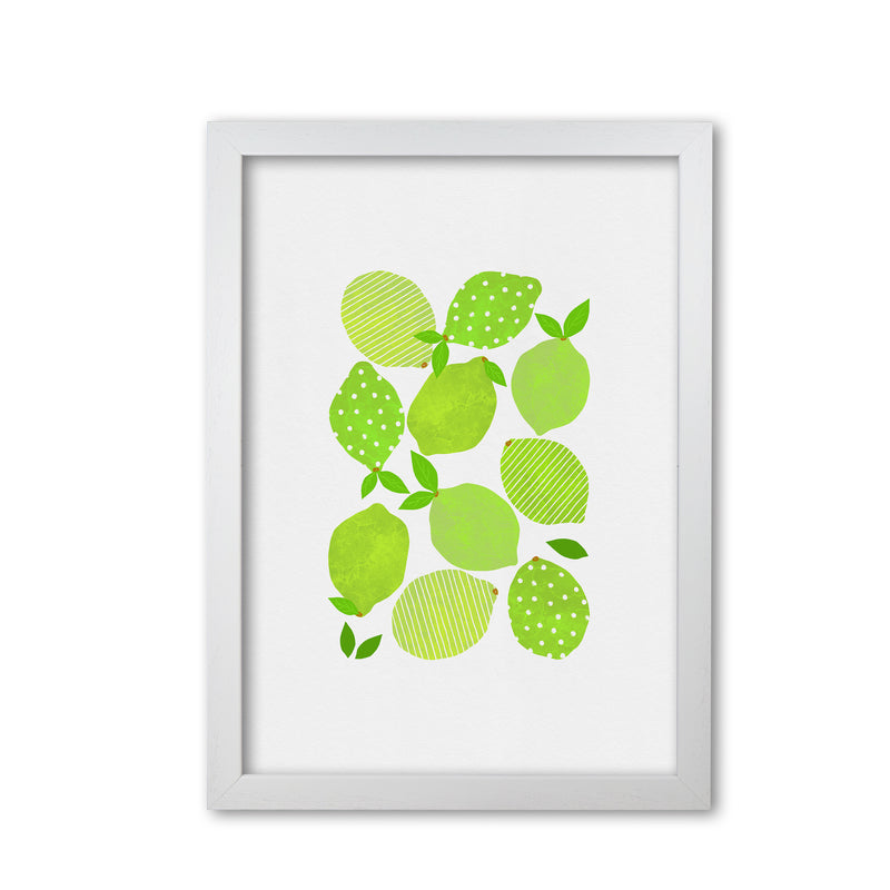 Lime Crowd Print By Orara Studio, Framed Kitchen Wall Art White Grain