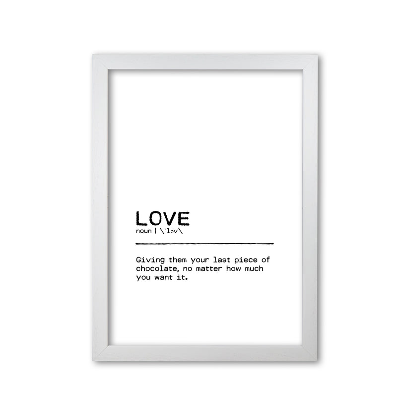 Love Chocolate Definition Quote Print By Orara Studio White Grain