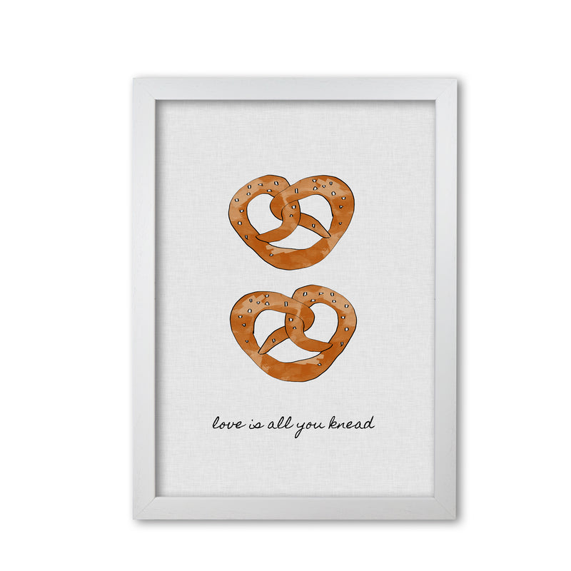 Love Is All You Knead Print By Orara Studio, Framed Kitchen Wall Art White Grain