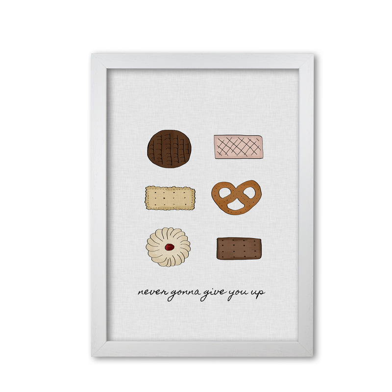 Never Gonna Give You Up Print By Orara Studio, Framed Kitchen Wall Art White Grain