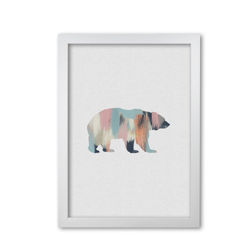 Pastel Bear Print By Orara Studio Animal Art Print White Grain