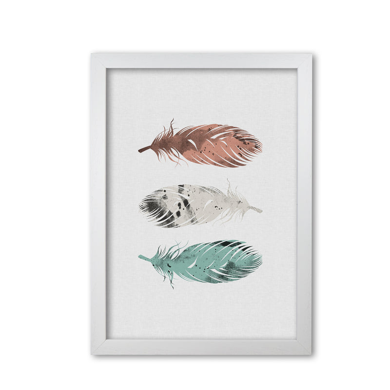 Pastel Feathers Print By Orara Studio, Framed Botanical & Nature Art Print White Grain