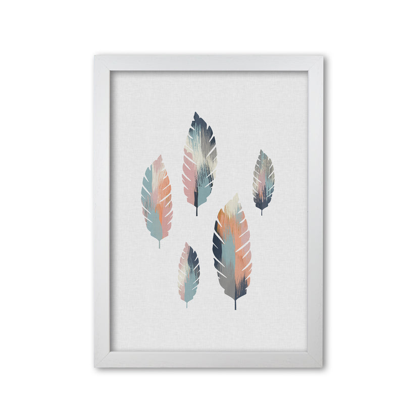Pastel Leaves Print By Orara Studio, Framed Botanical & Nature Art Print White Grain