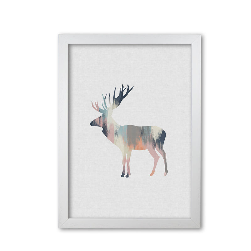 Pastel Moose Print By Orara Studio Animal Art Print White Grain