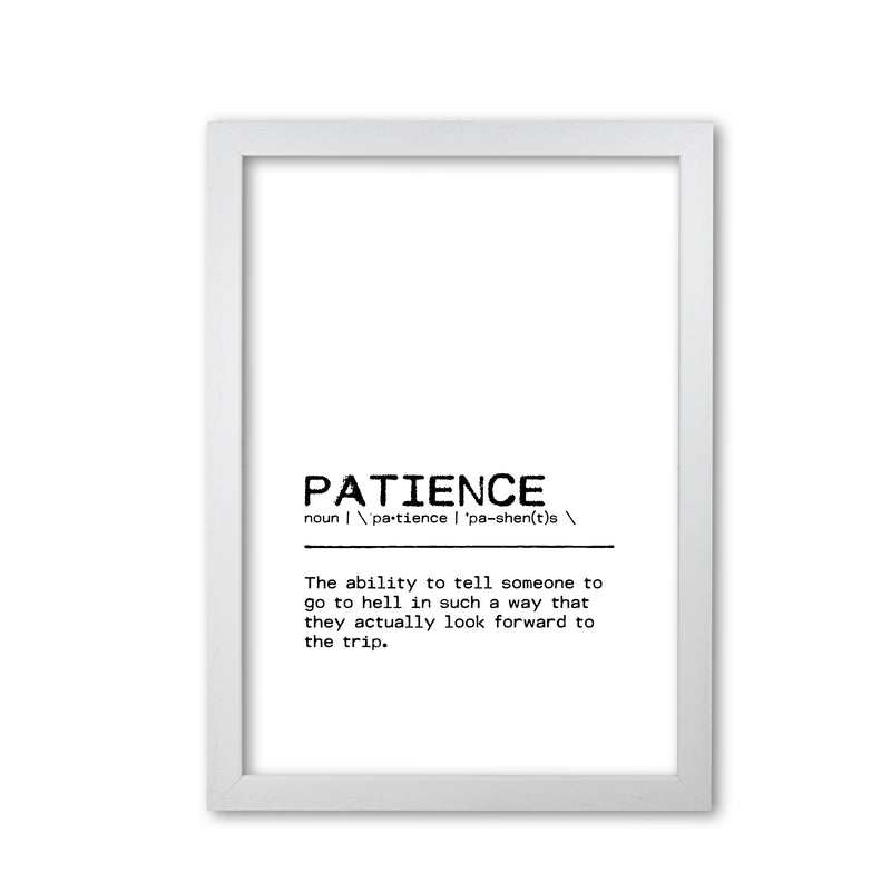 Patience Hell Definition Quote Print By Orara Studio White Grain