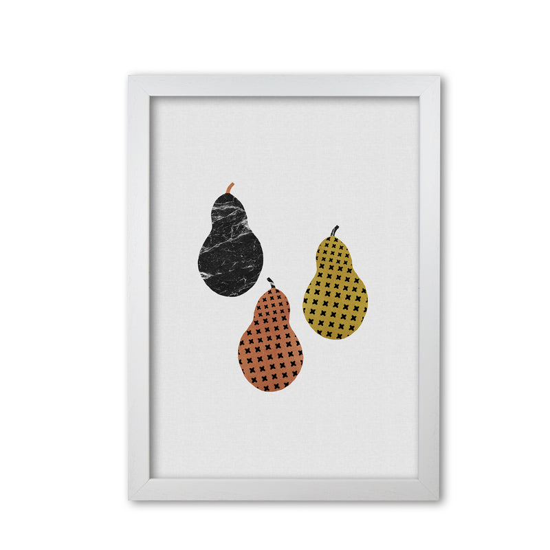 Pears Print By Orara Studio, Framed Kitchen Wall Art White Grain