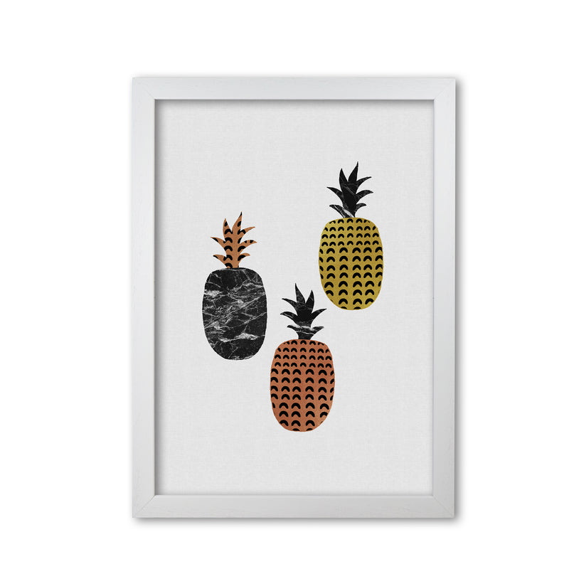 Pineapples Print By Orara Studio, Framed Kitchen Wall Art White Grain