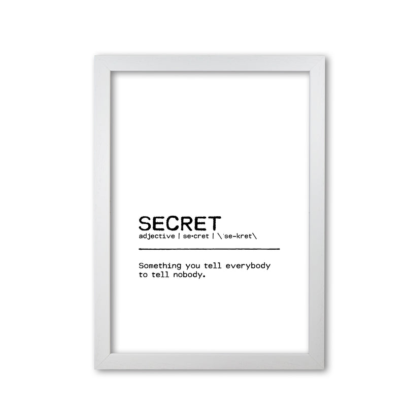 Secret Definition Quote Print By Orara Studio White Grain