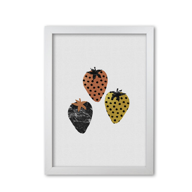 Strawberries Print By Orara Studio, Framed Kitchen Wall Art White Grain