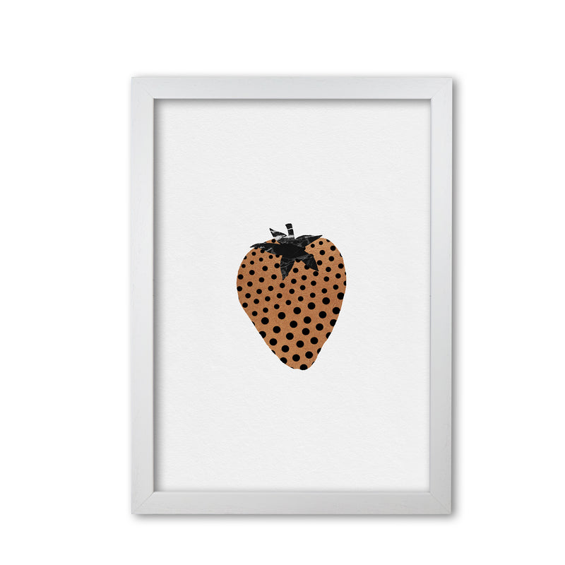 Strawberry Fruit Illustration Print By Orara Studio, Framed Kitchen Wall Art White Grain
