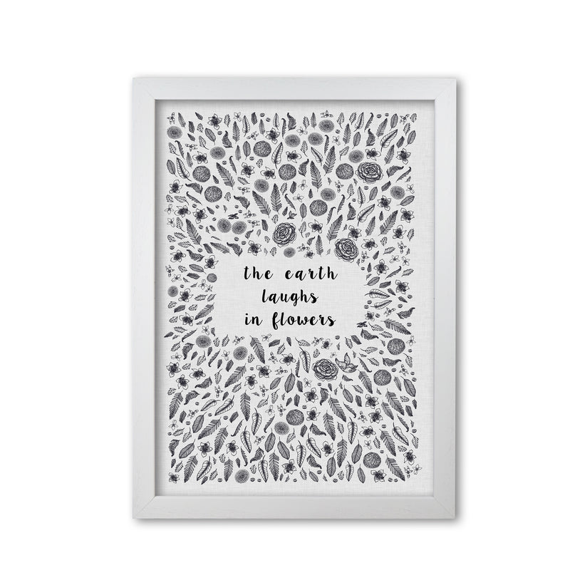 The Earth Laughs In Flowers Shakespeare Quote Print By Orara Studio White Grain